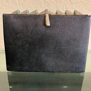 Artcraft  Vintage Black Leather Clutch